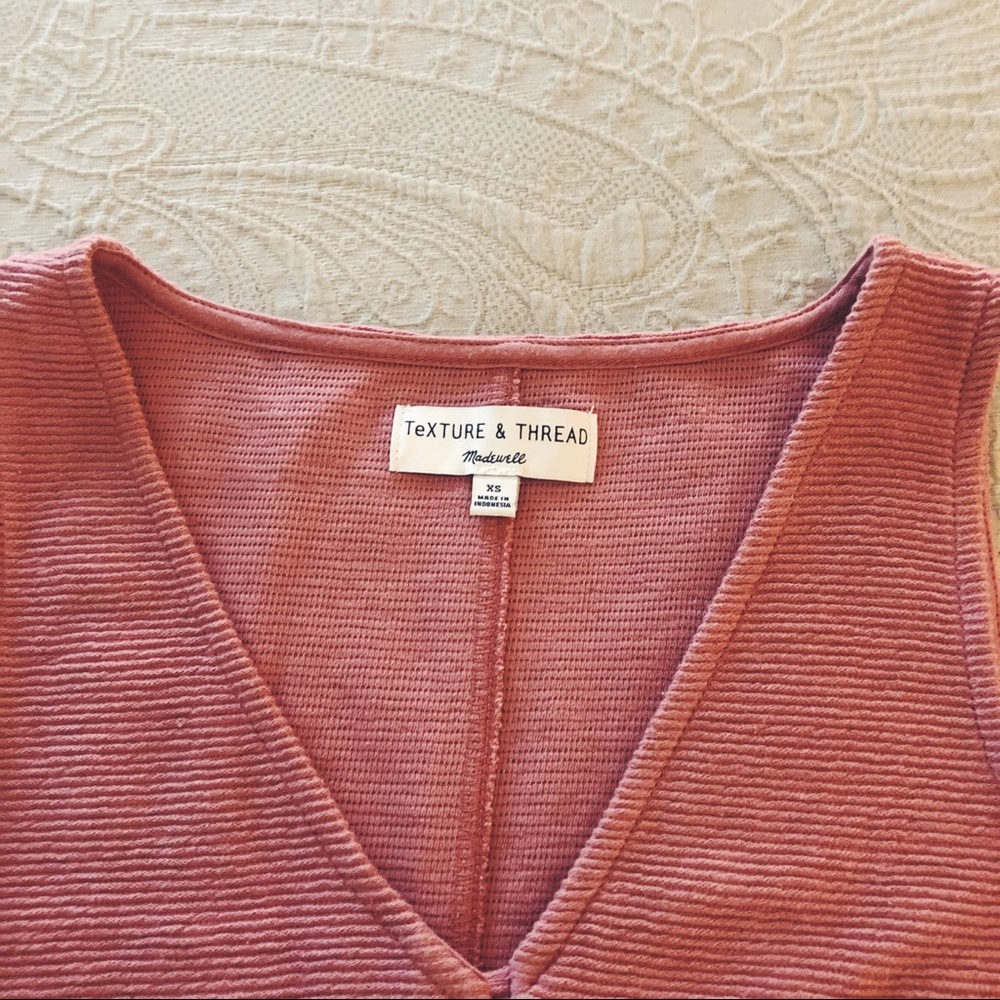 Madewell Texture & Thread Button-Front Tie Top - Picture 2 of 6